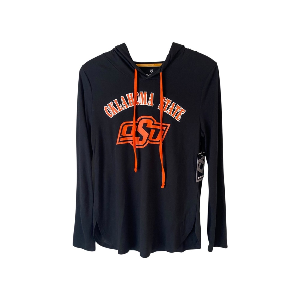 Colosseum Oklahoma State Cowboys Hoodie Womens L Black Long‎ Sleeve NWT